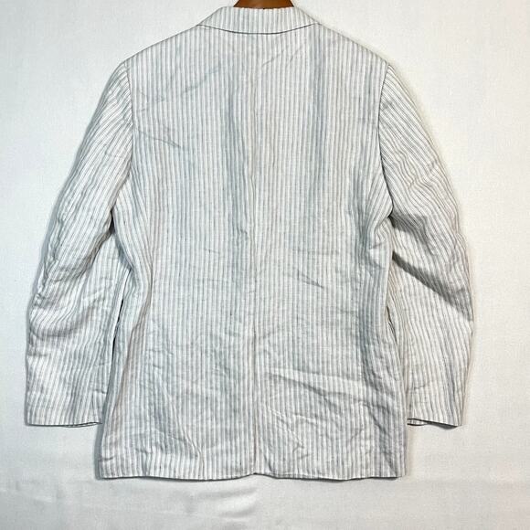 Express Blue Pinstripe Seersucker Blazer Jacket - Size 40/R - Picture 3 of 7